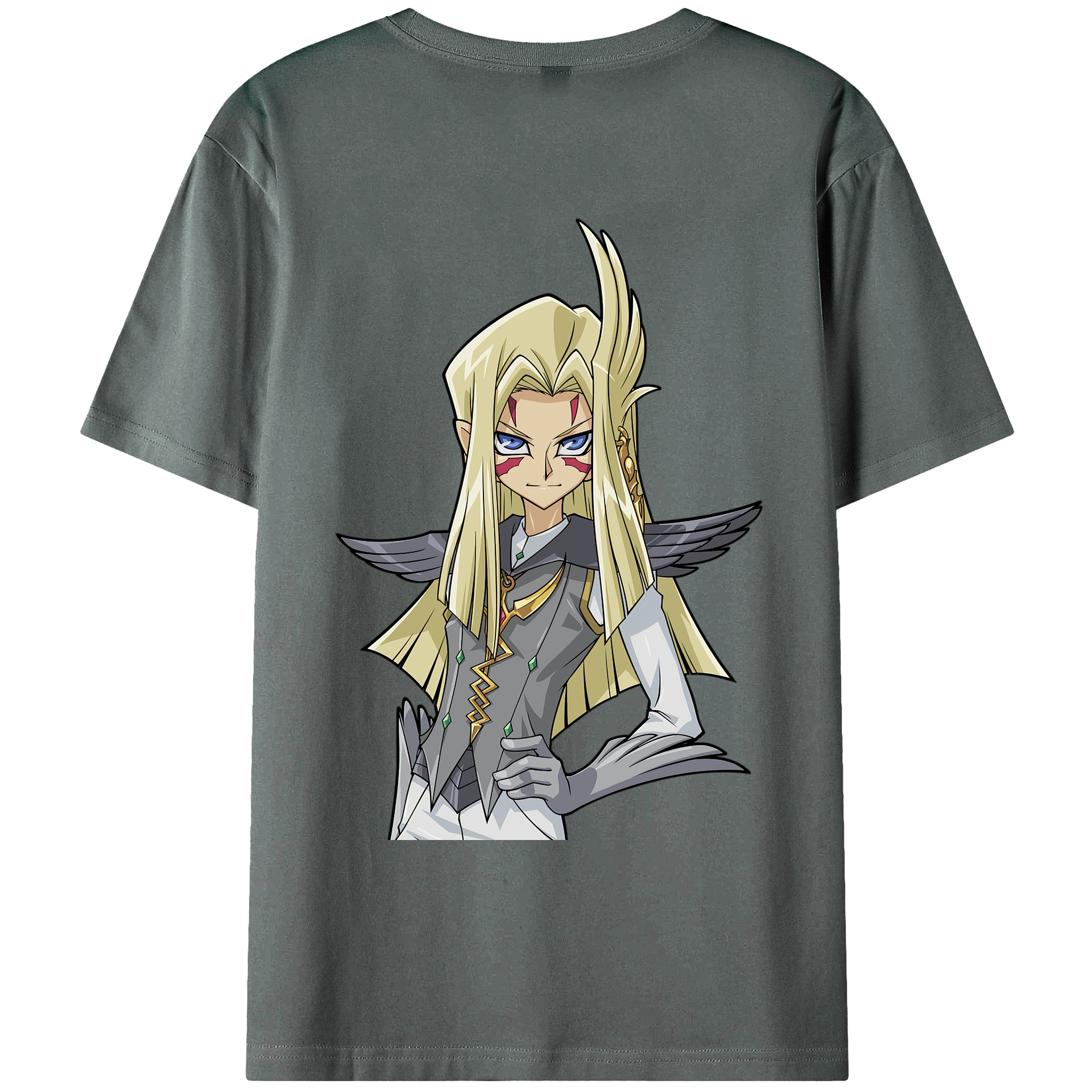 （画像用） 遊☆戯☆王 Yu-Gi-Oh! 綿100％ メンズ半袖Tシャツ（バックプリント） 通気性